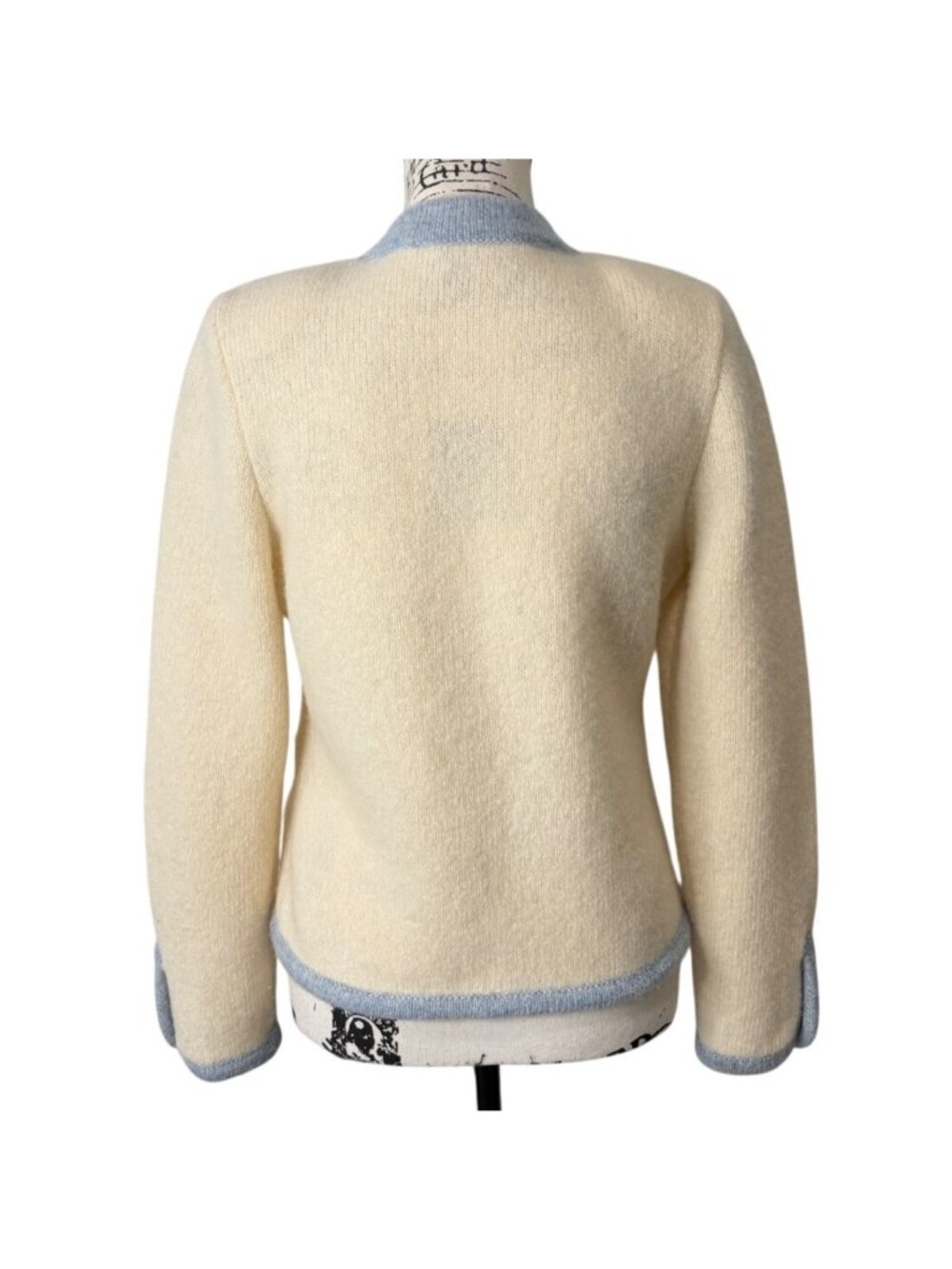 Mirabell Salzburg Womens Size Small 100% New Wool Blazer Cardigan Cream Blue - Picture 4 of 10